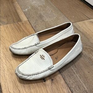 Women's COACH White Leather Loafers